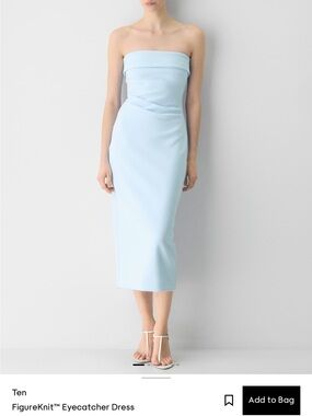 Aritzia Babaton Pale Blue Strapless Draped Slip Dress